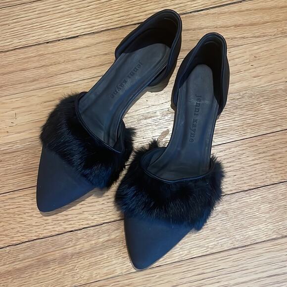 Jenni kayne black fur d’orsay flats size 37 US 6.5 - Picture 4 of 12
